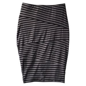 Grey & Black Striped Bandage Pencil Skirt | Mossimo